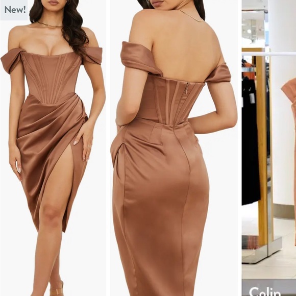 House of CB Dresses Nwts House Of Cb Loretta Off The Shoulder Satin